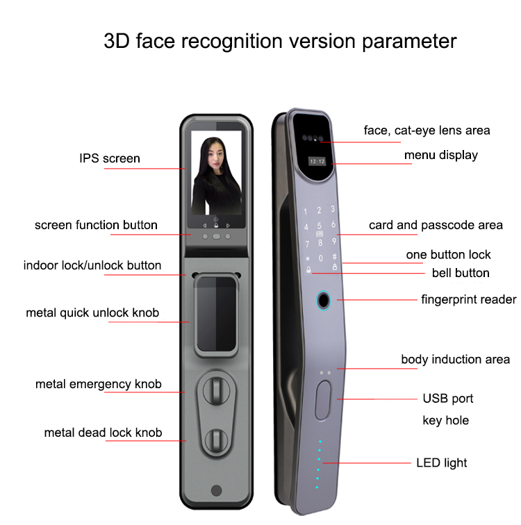 3D Face Commercial Smart Door Lock YFFW-D1B