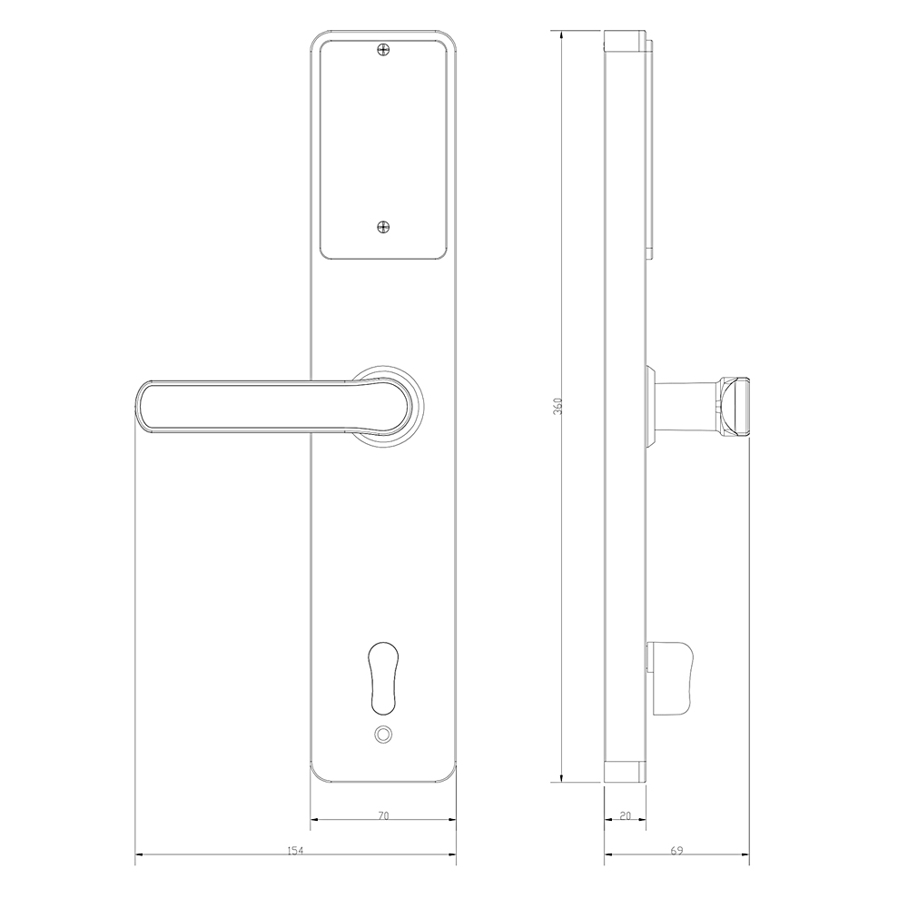 6068 Mortise Smart Fingerprint Door Lock YFBF-902