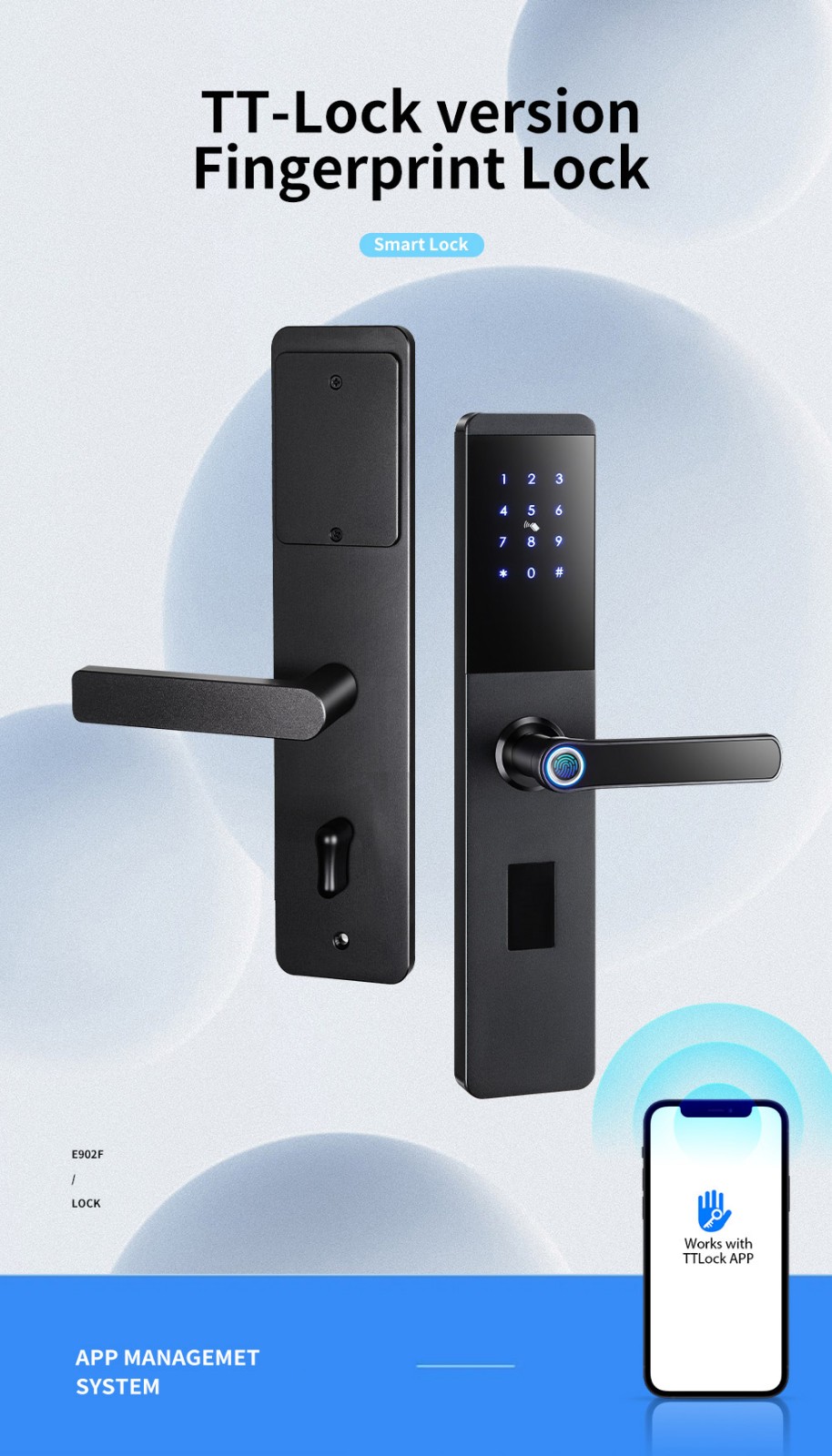 6068 Mortise Smart Fingerprint Door Lock YFBF-902