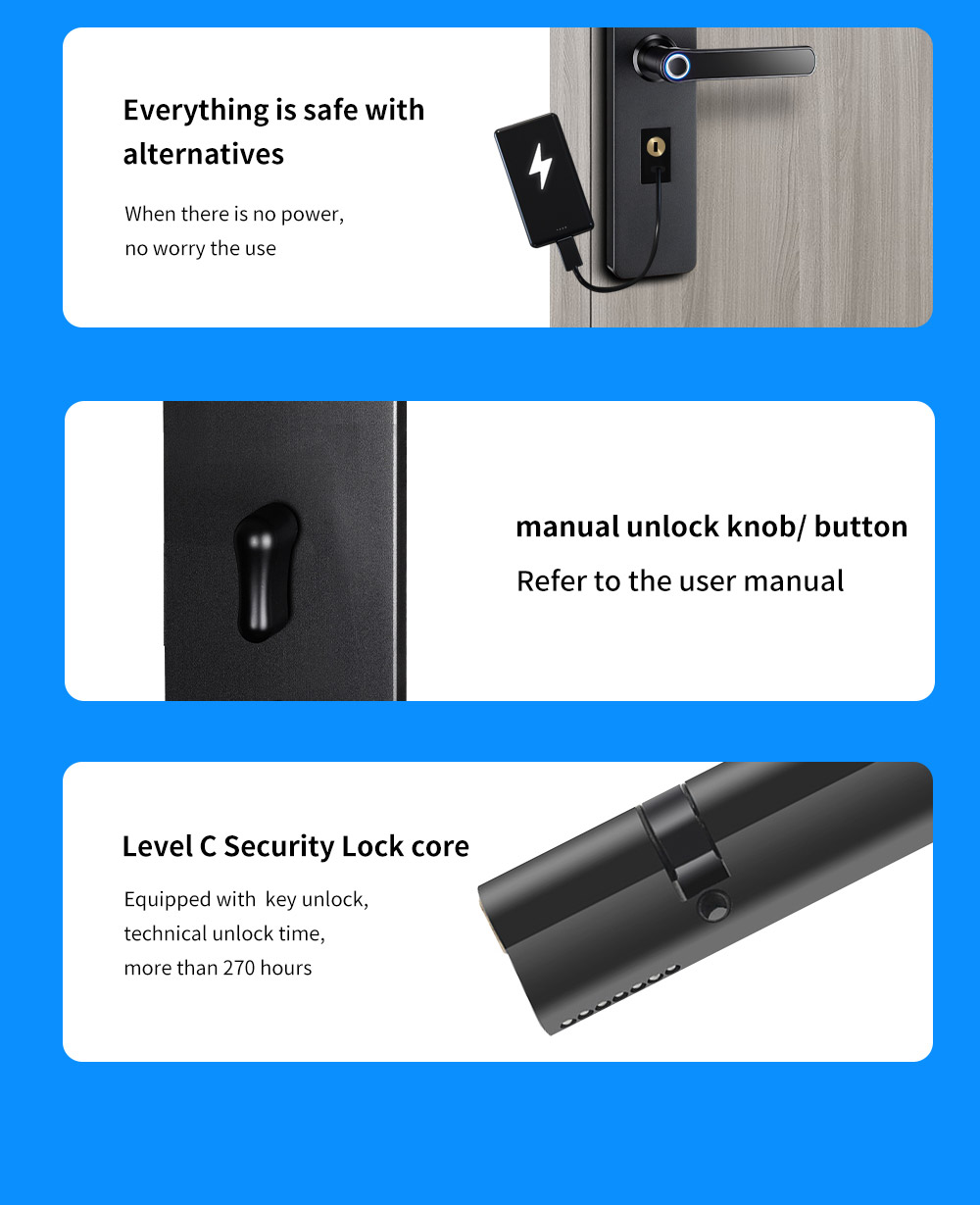 6068 Mortise Smart Fingerprint Door Lock YFBF-902