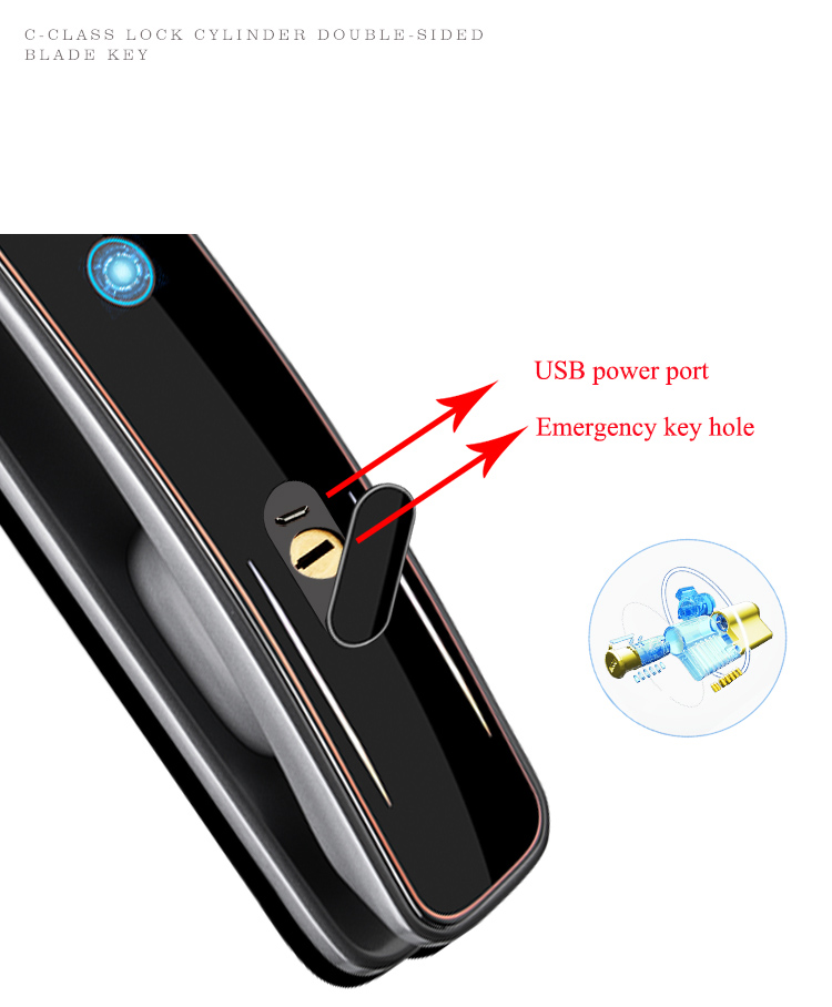 Tuya Wifi Remote Unlock Digital Door Lock YFFW-EL08
