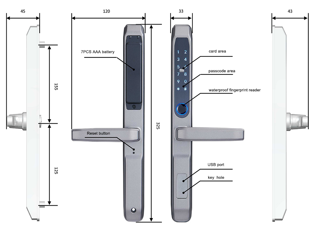 Aluminum Door Smart Locks YFF-07