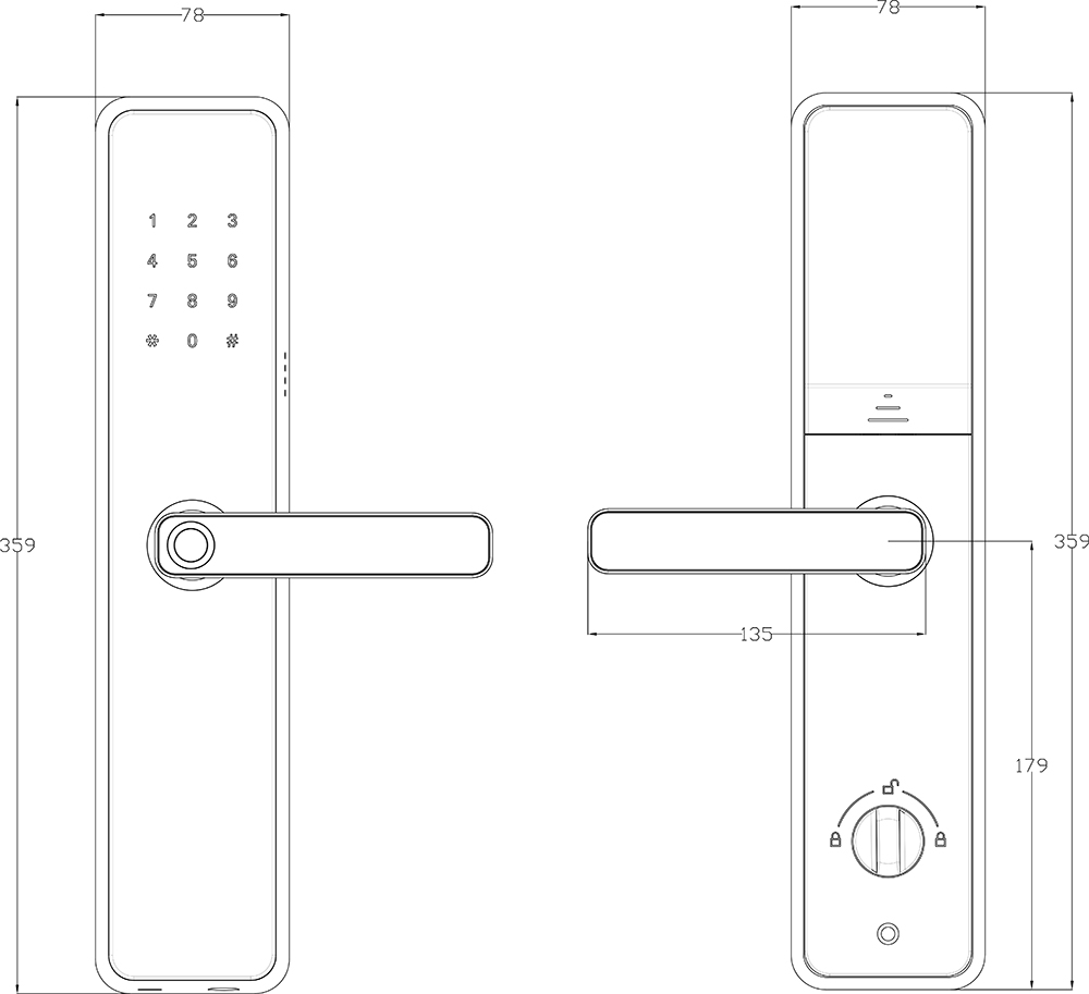 304 Stainless Steel Fingerprint Bluetooth Door Lock YFBF-X818