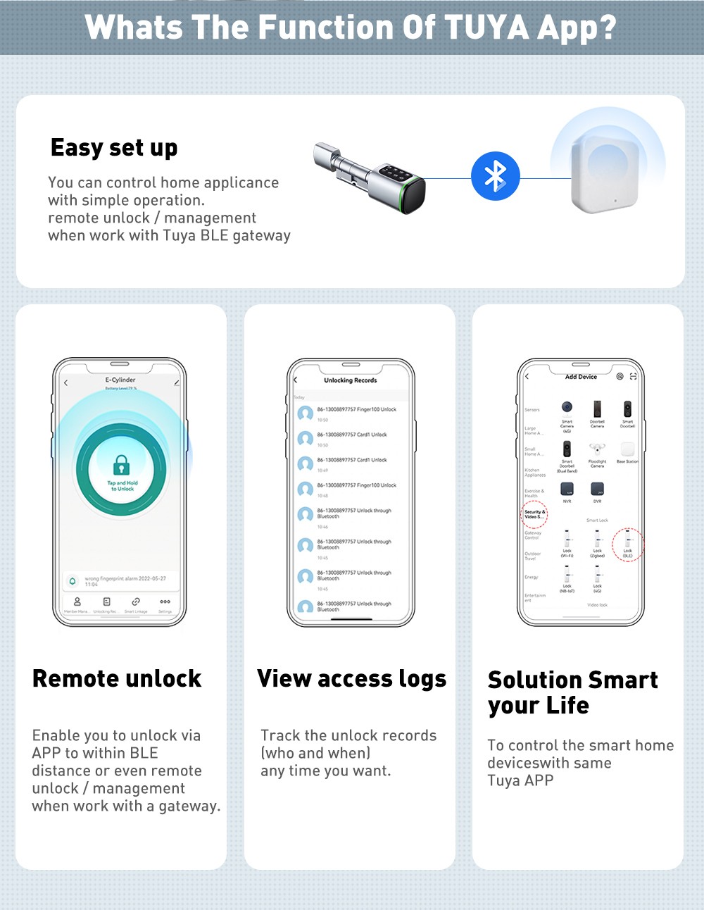 TUYA Bluetooth Smart Cylinder YFB-S1