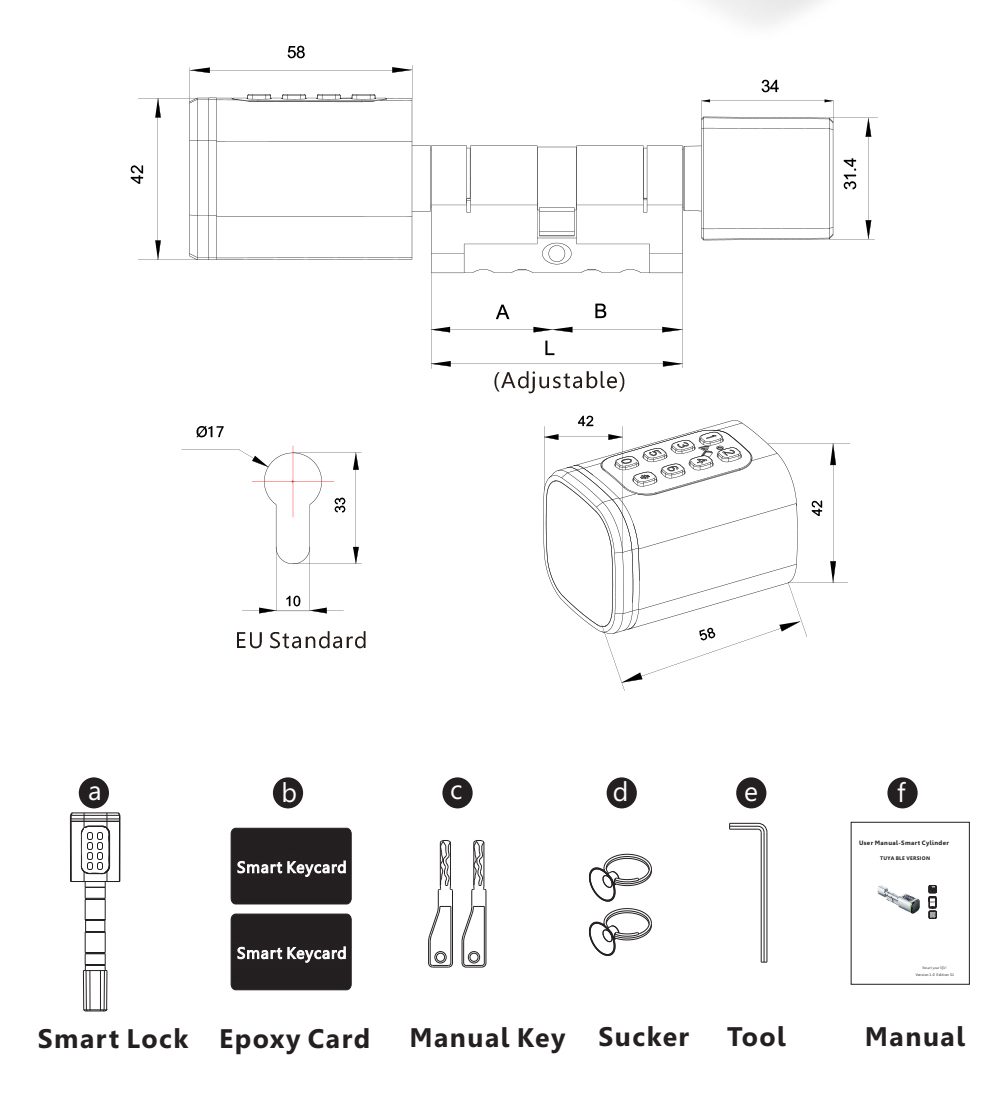 TUYA Bluetooth Smart Cylinder YFB-S1