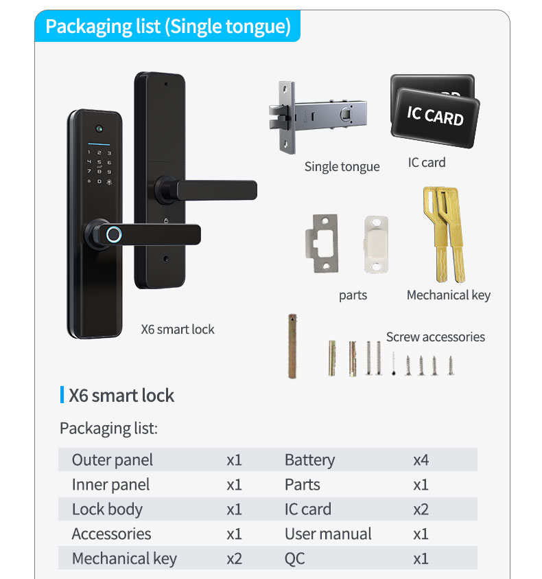 Tuya Wifi Digital Door Handle YFFW-X6 PRO