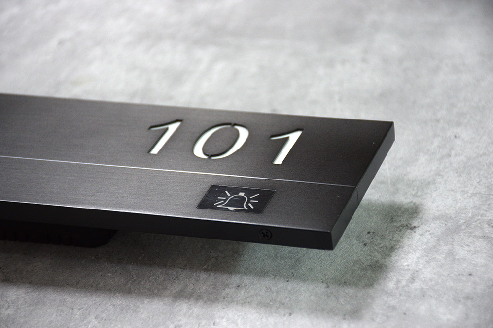 Stainless Steel Hotel Room Number Plate Square-338H