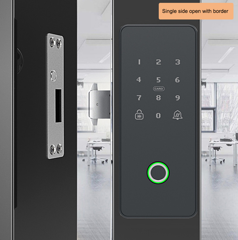 TTlock Or Tuya Bluetooth Frameless Glass Door Lock YFBG-918