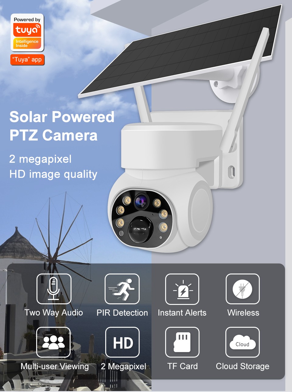 Tuya Wifi Solar CCTV Camera YFSQW-3