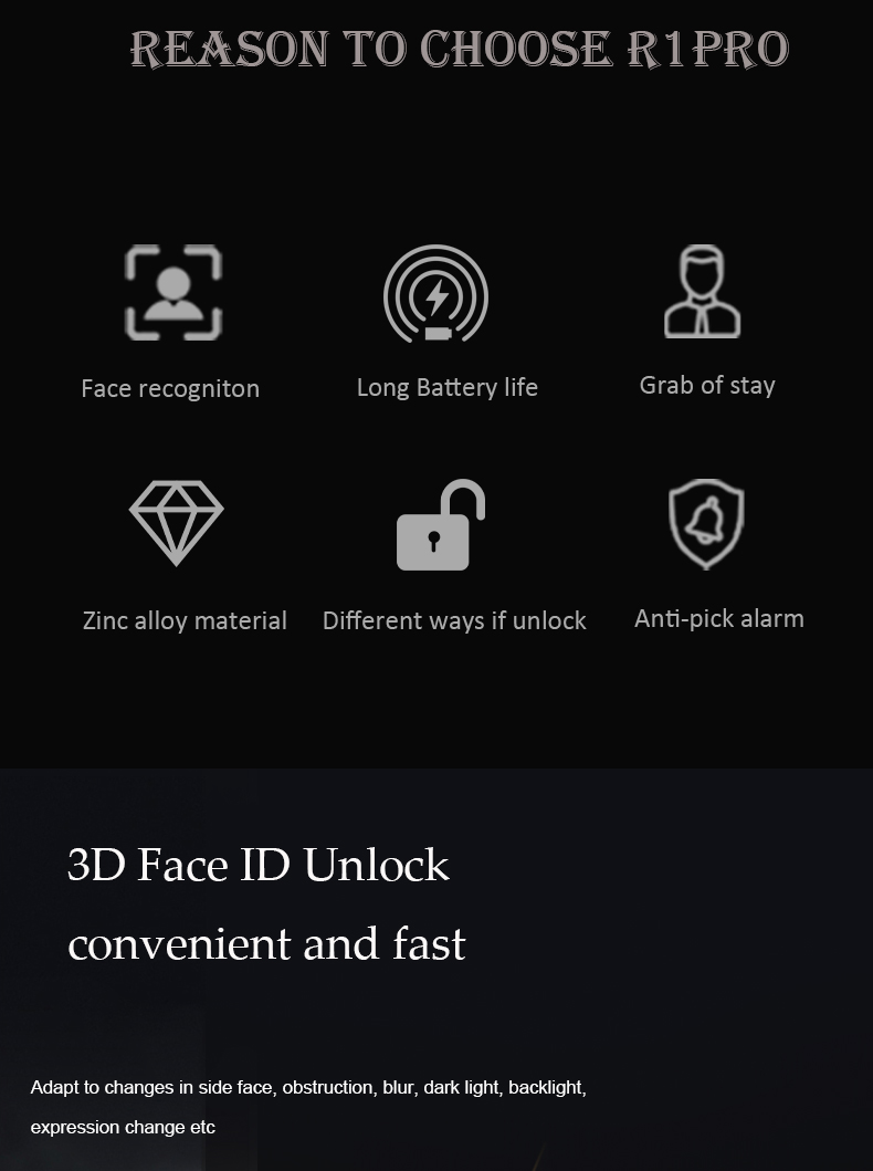 Face ID Recognition Door Lock YFFR-R1PRO