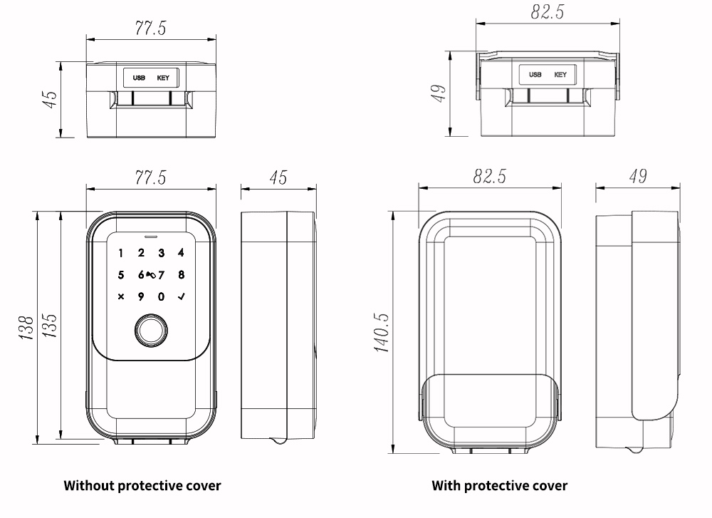 Waterproof Smart Key Safe Box YFBK-K5