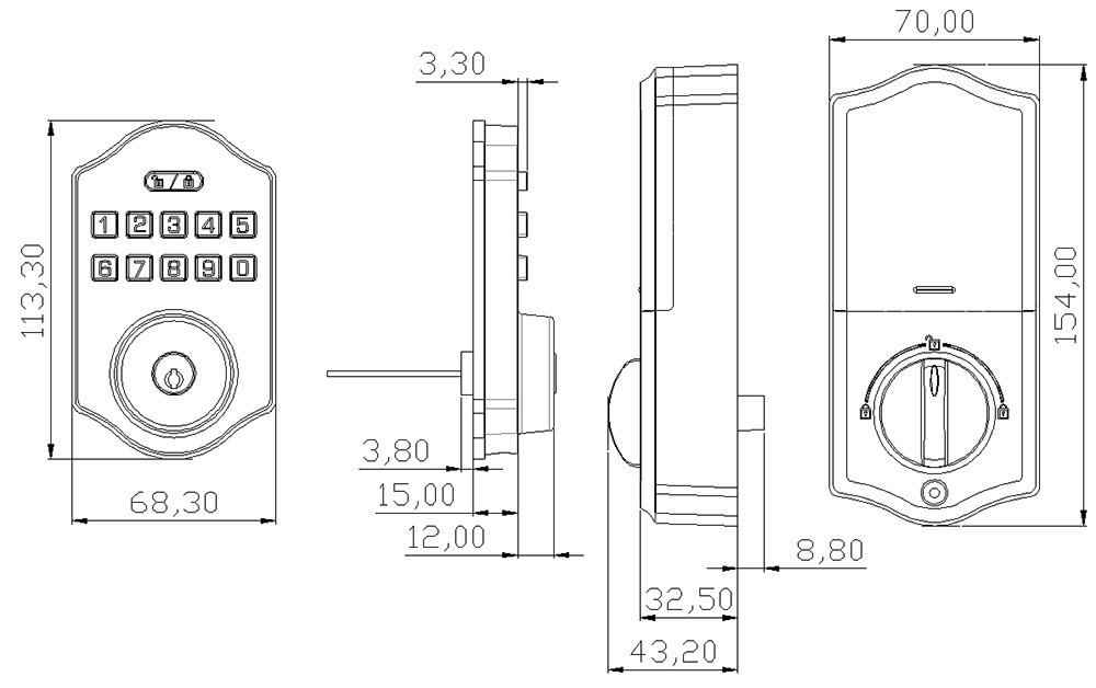 Tuya Bluetooth Dead Bolt Lock YFB-K2