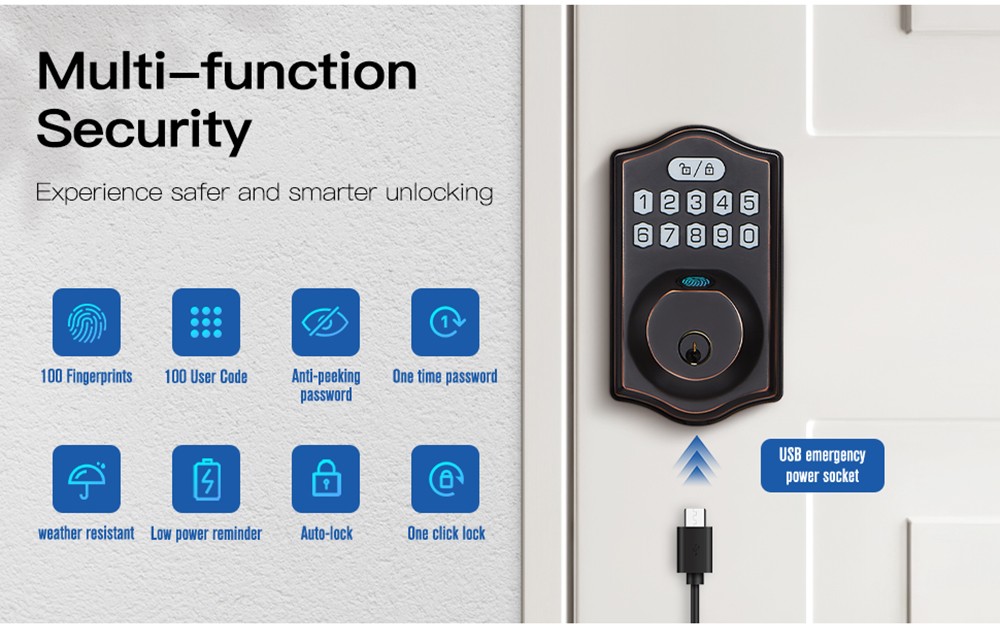 Tuya Bluetooth Deab Bolt Lock YFBF-K6