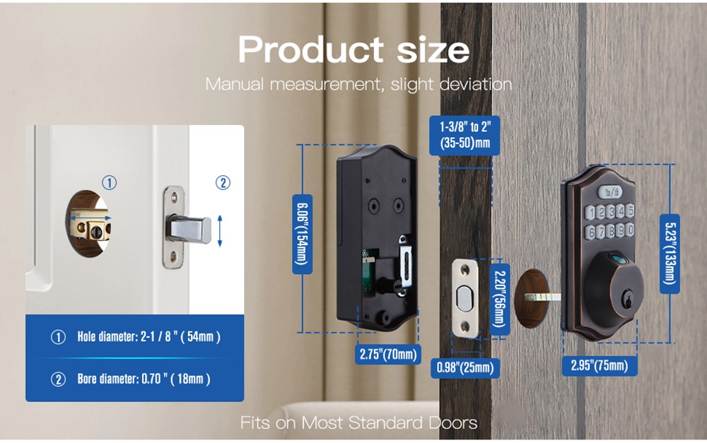 Tuya Bluetooth Deab Bolt Lock YFBF-K6