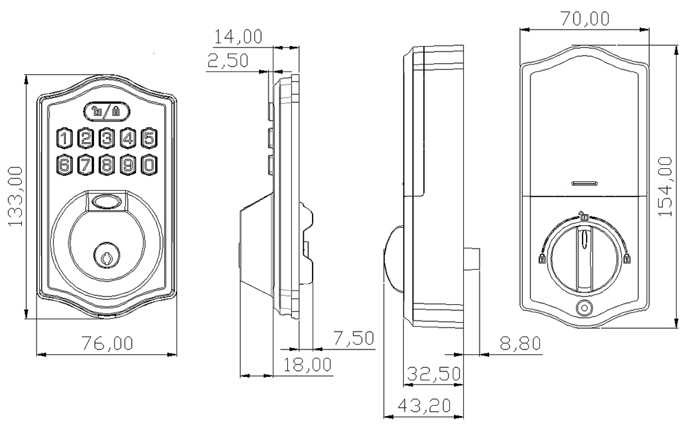 Tuya Bluetooth Deab Bolt Lock YFBF-K6