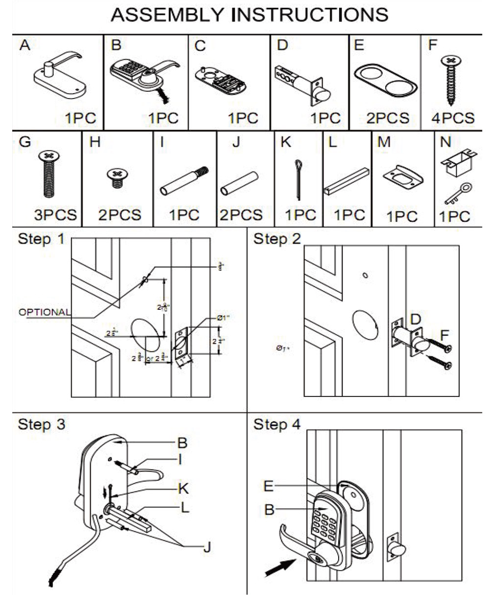 Single Latch Bluetooth Door Lock YFB-210