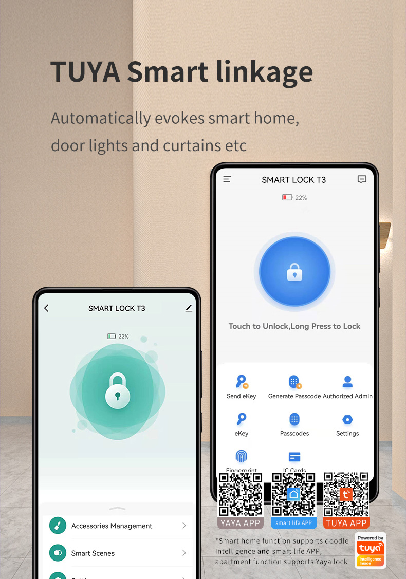 TTLock or Tuya Smart Digital Handles YFBF-T3
