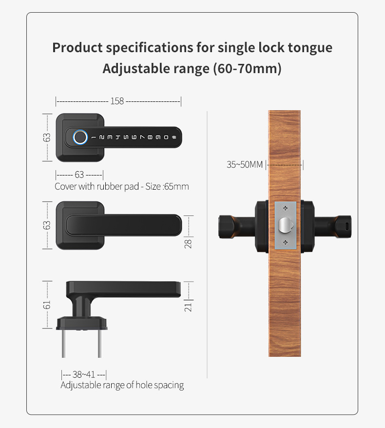 TTLock or Tuya Smart Digital Handles YFBF-T3