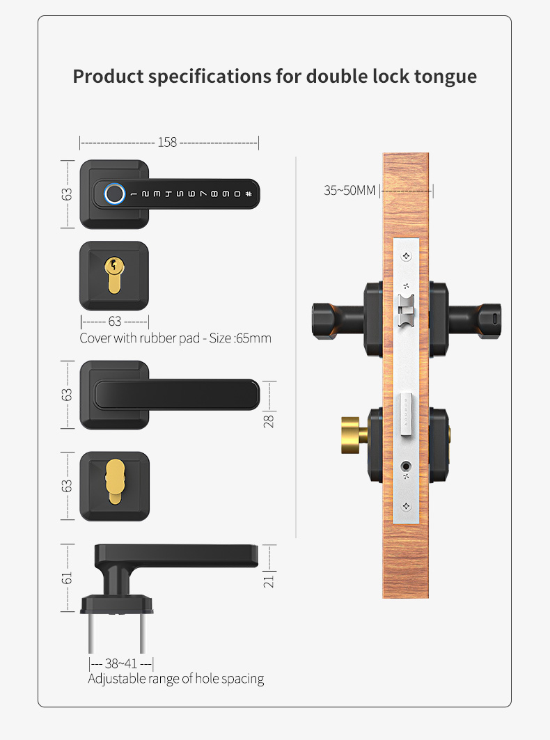 TTLock or Tuya Smart Digital Handles YFBF-T3