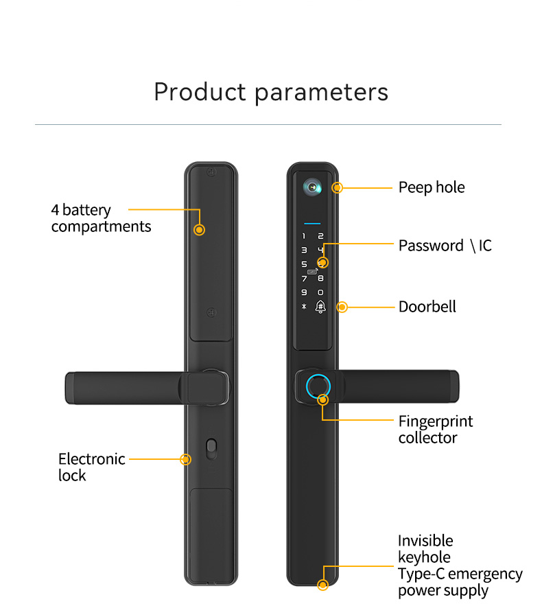 Slim Border Door Fingerprint Door Lock YFBF-F5