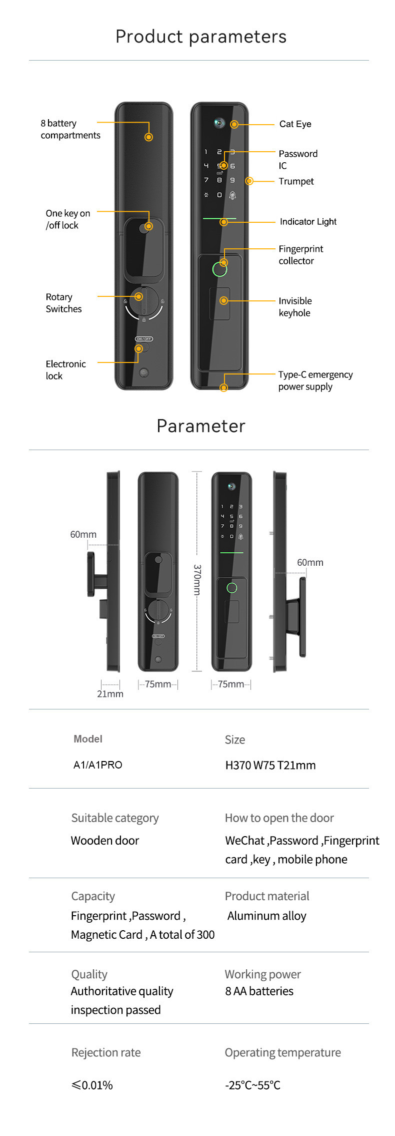 Fingerprint Automatic Lock YFFW-A1