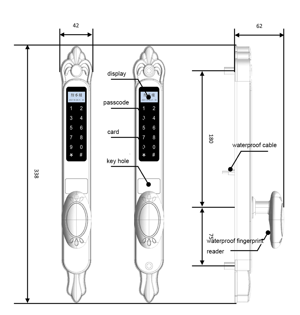 Tuya Bluetooth Waterproof Courtyard Lock YFBF-T01