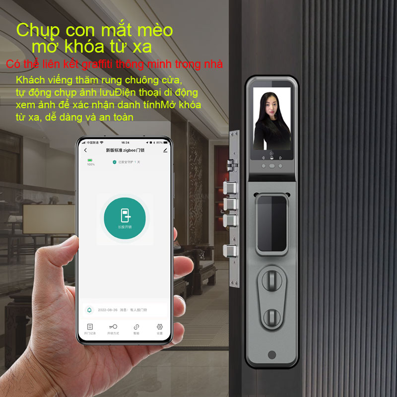 Zigbee 3D Face Russian Lauguage Smart Lock YFFZ-D2B