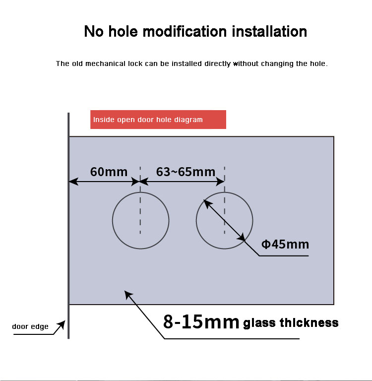 Tuya Wifi Partition Door Glass Door Lock YFBG-G6