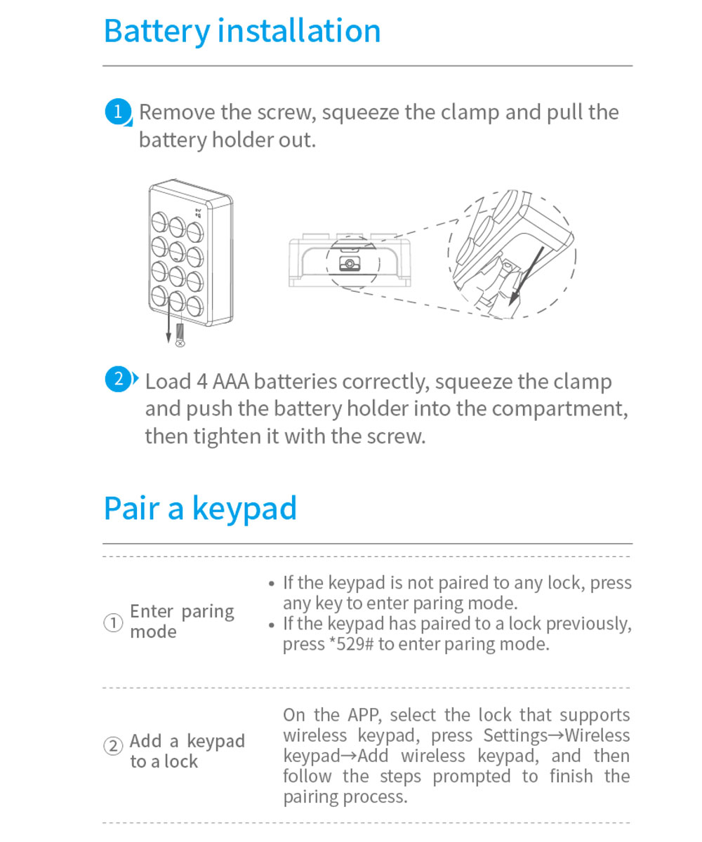 TTlock Wireless Keypad WK2