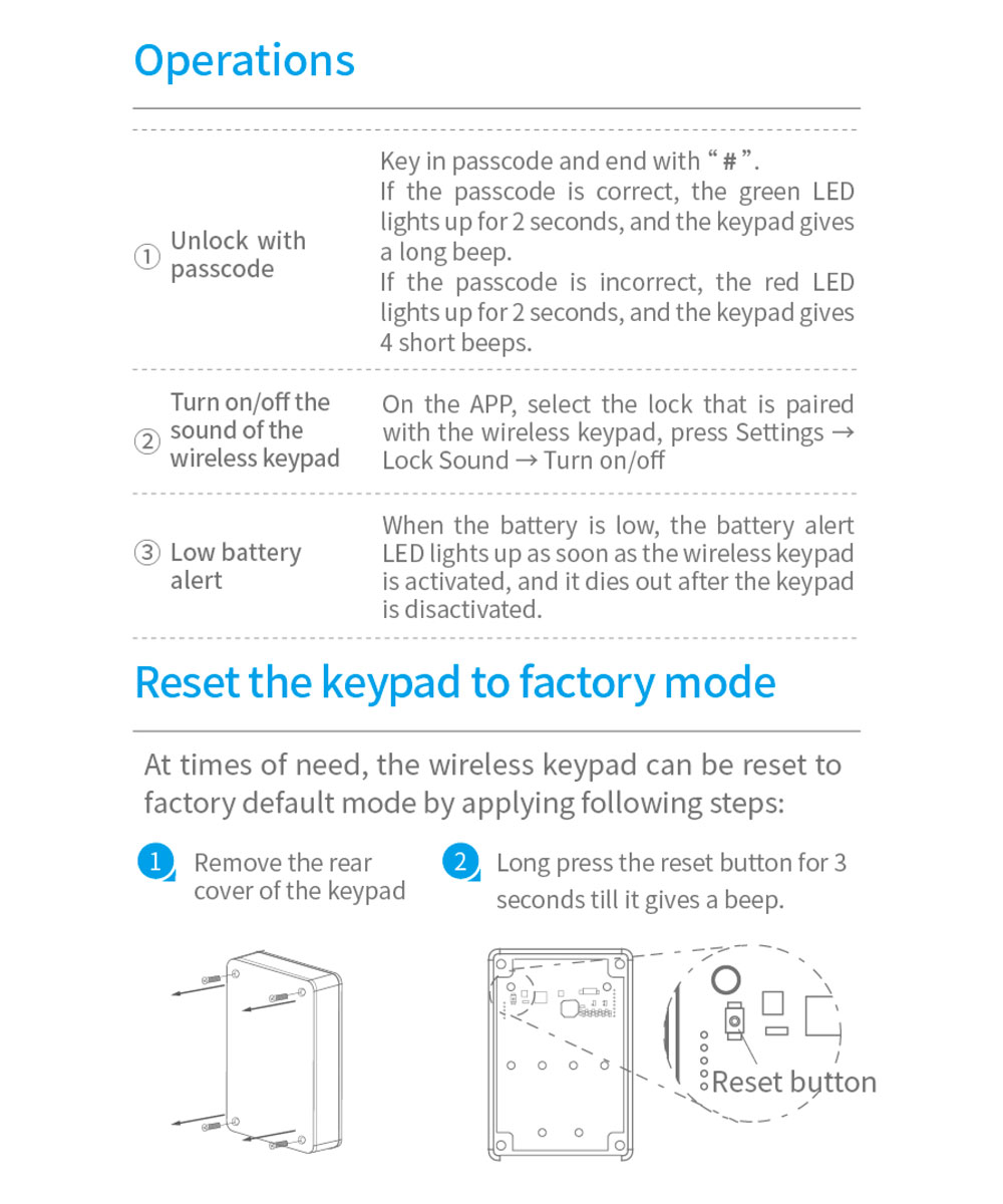 TTlock Wireless Keypad WK2