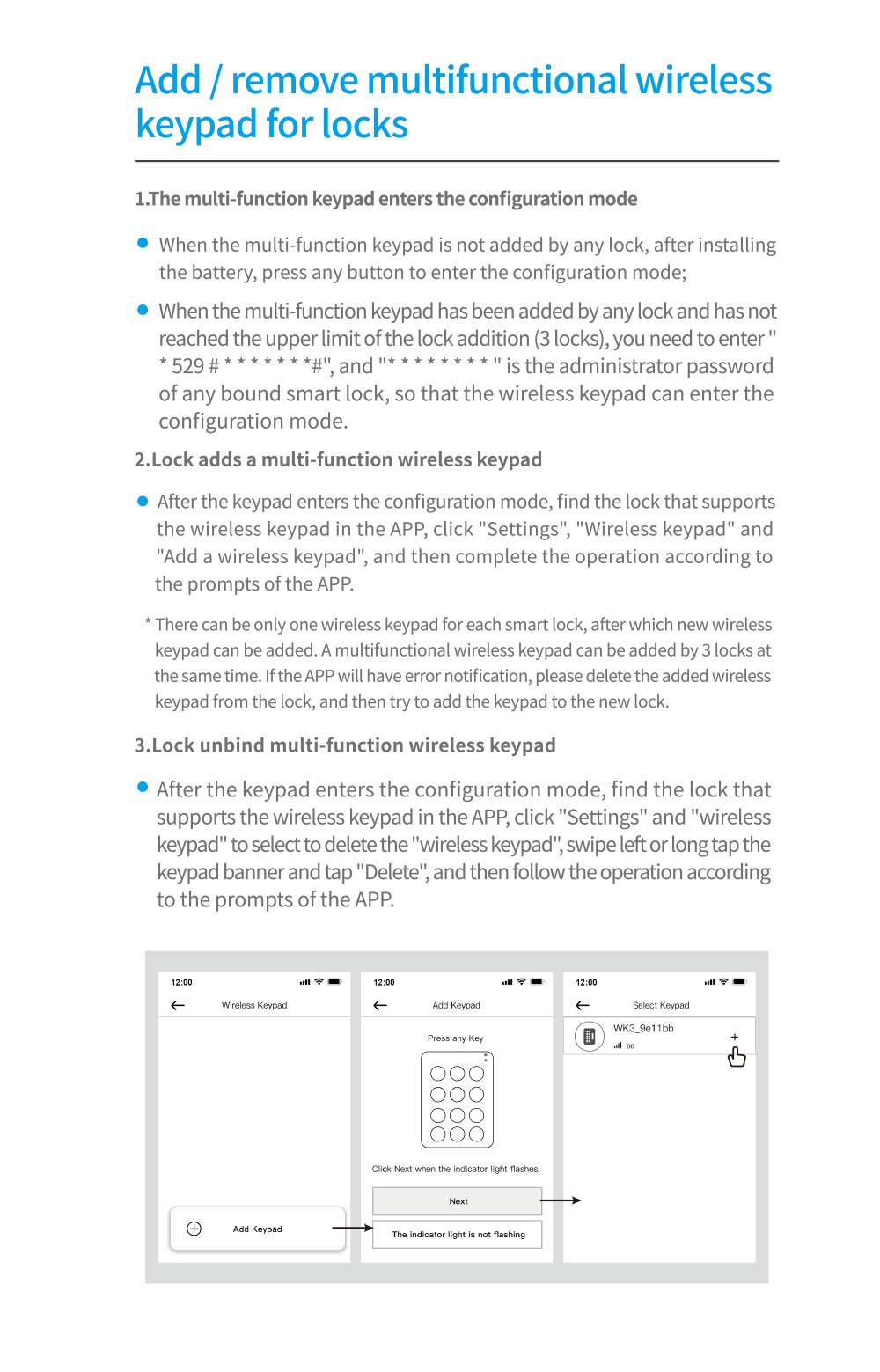 TTlock Fingerprint Wireless Keypad WK3