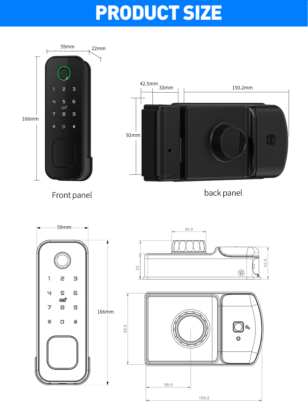 Single Side Waterproof Rim Door Lock YFBF-R1 Single Side Waterproof Rim Door Lock YFBF-R1