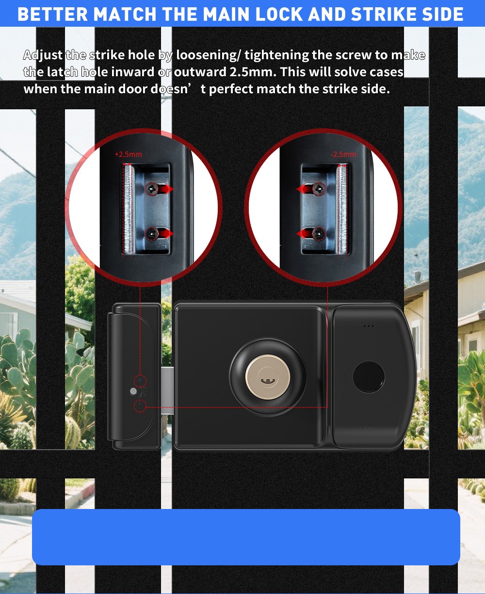 Double Side Waterproof Steel door Rim Lock YFBF-R1 Double Side Waterproof Steel door Rim Lock YFBF-R1