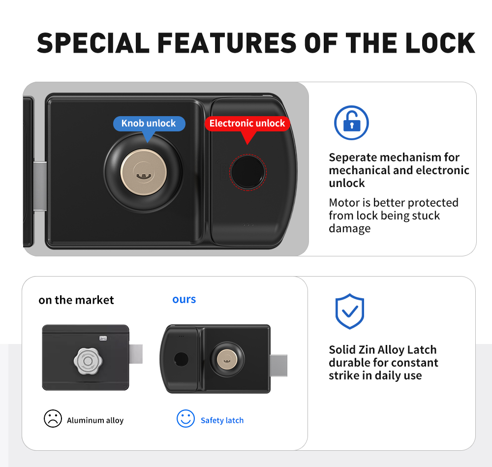 Double Side Waterproof Steel door Rim Lock YFBF-R1 Double Side Waterproof Steel door Rim Lock YFBF-R1