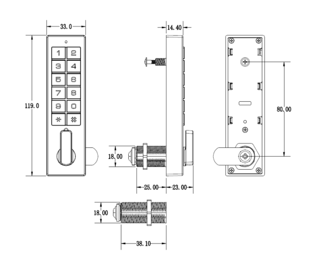Keypad Digital Cam Lock P830B P830C