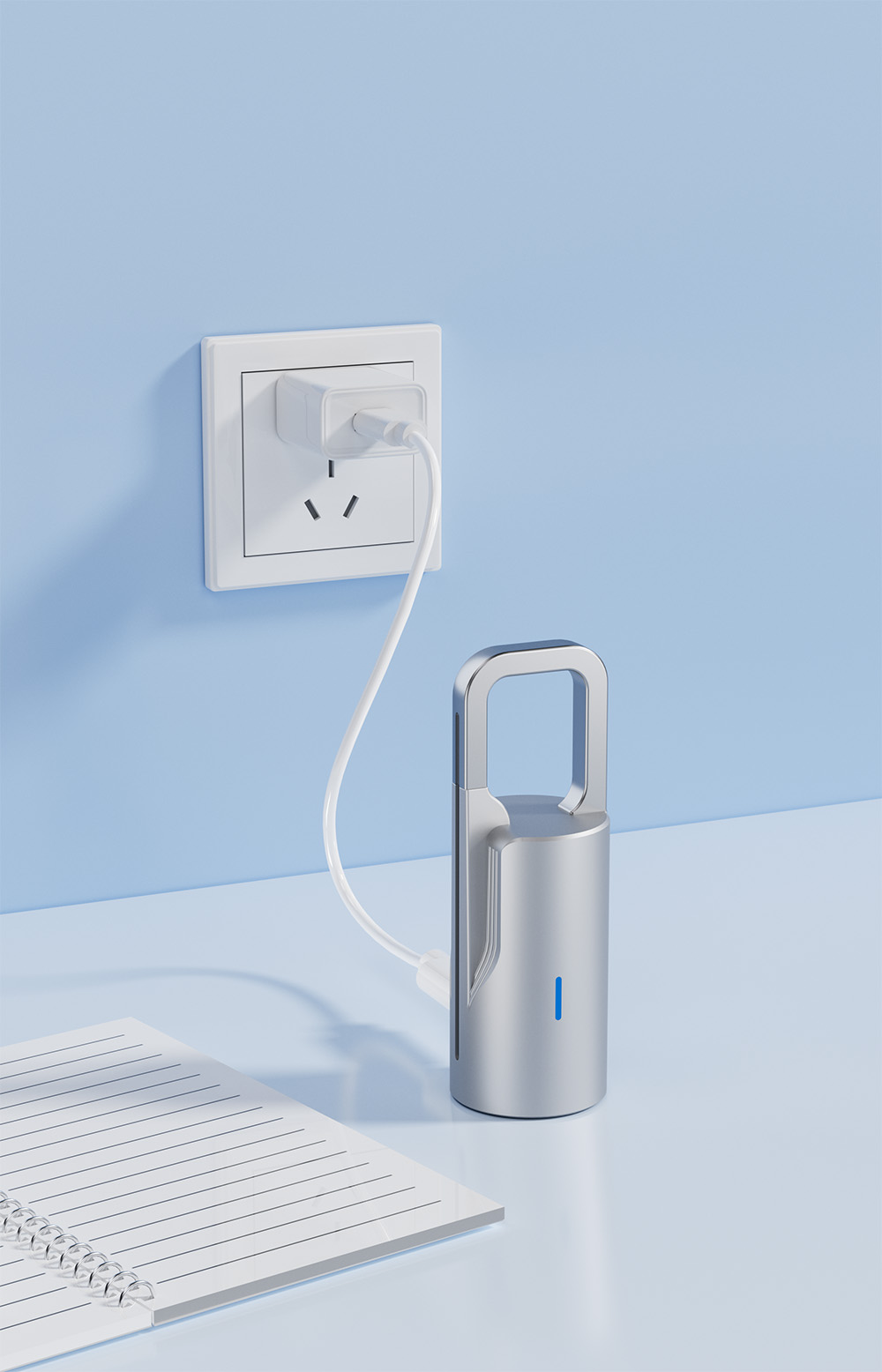 Silver Color Fingerprint Pad Lock ULS3