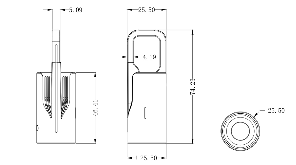 Silver Color Fingerprint Pad Lock ULS3