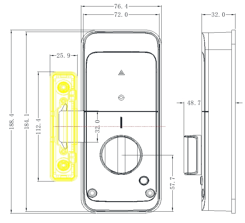 Tuya Indoor Invisible Smart Lock YFB-2053