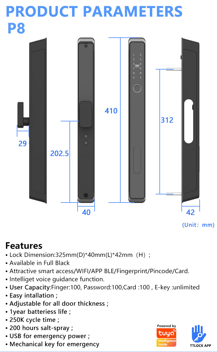 Fingerprint Automatic Bluetooth Lock YFBF-P8
