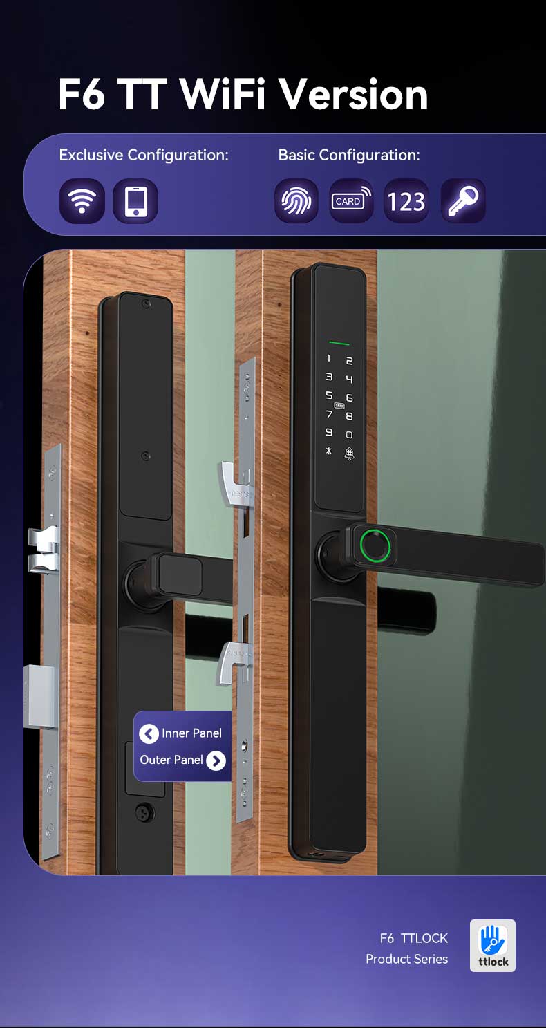 Waterproof Single Or Dual Side Fingerprint Slim Door Lock YFBF-F6