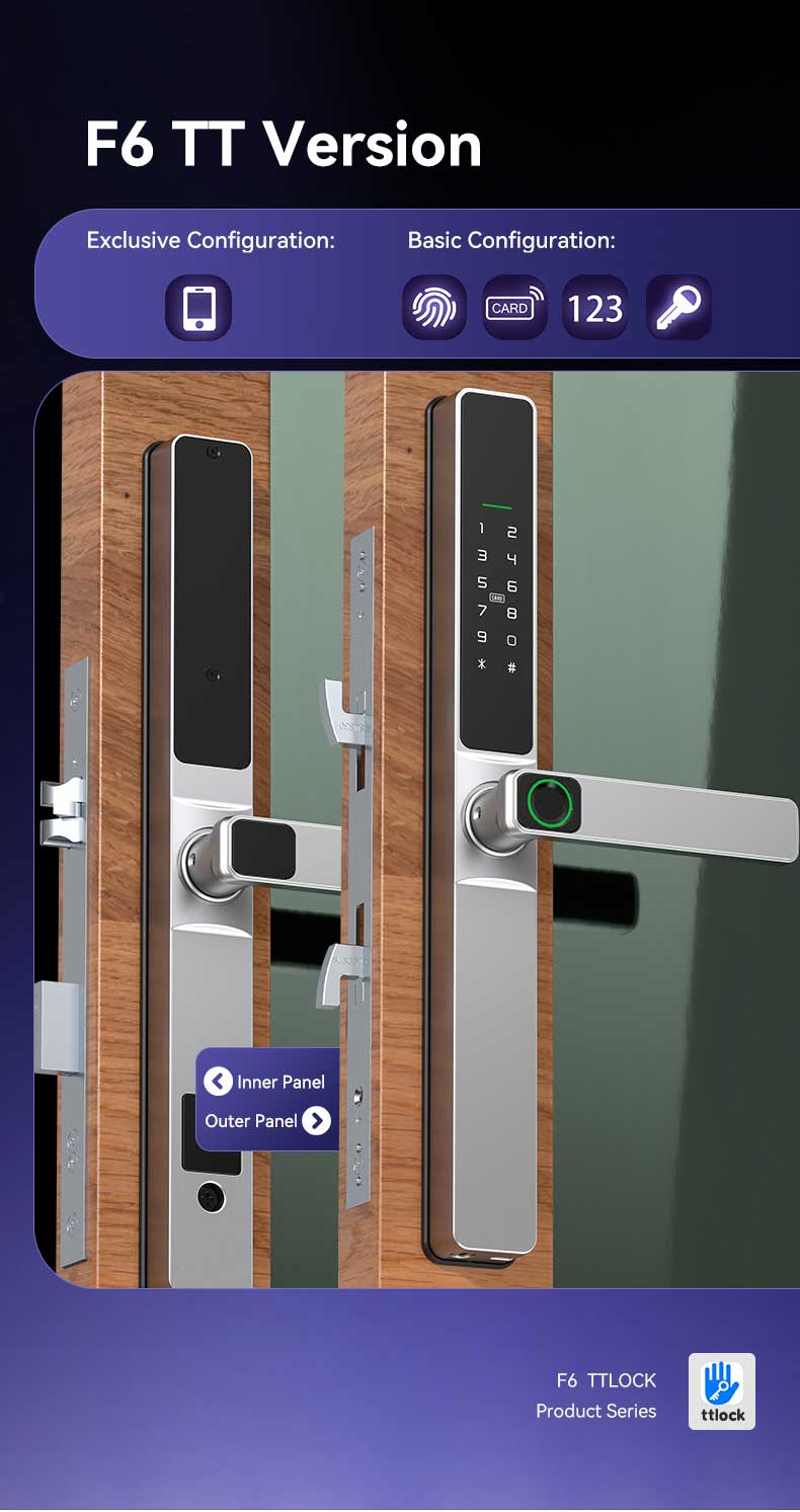 Waterproof Single Or Dual Side Fingerprint Slim Door Lock YFBF-F6