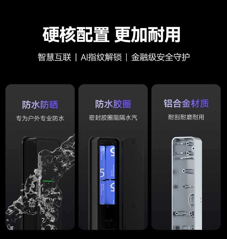 Waterproof Slim Lock With Digital Peephole YFFW-F6pro