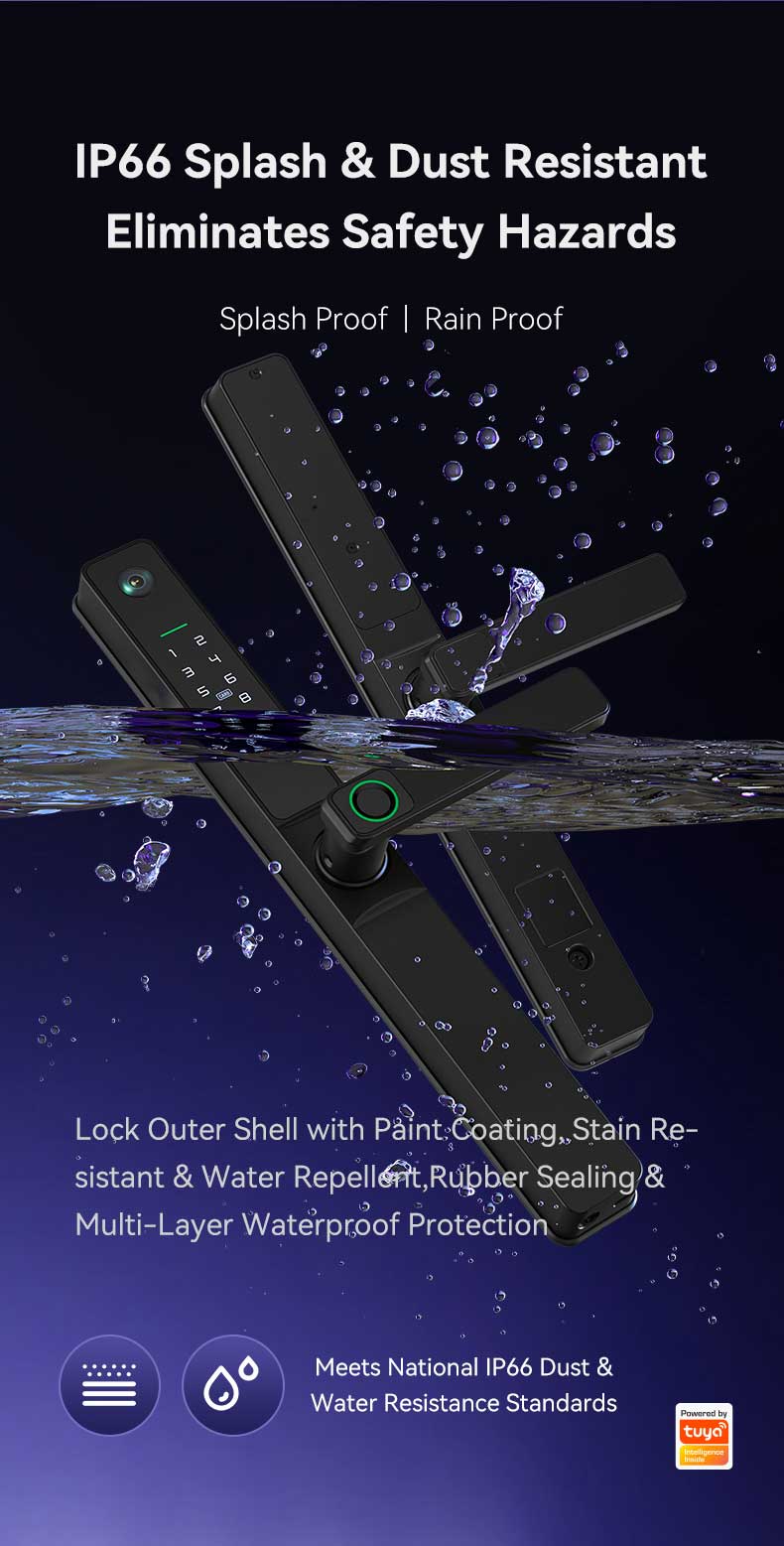 Waterproof Slim Lock With Digital Peephole YFFW-F6pro