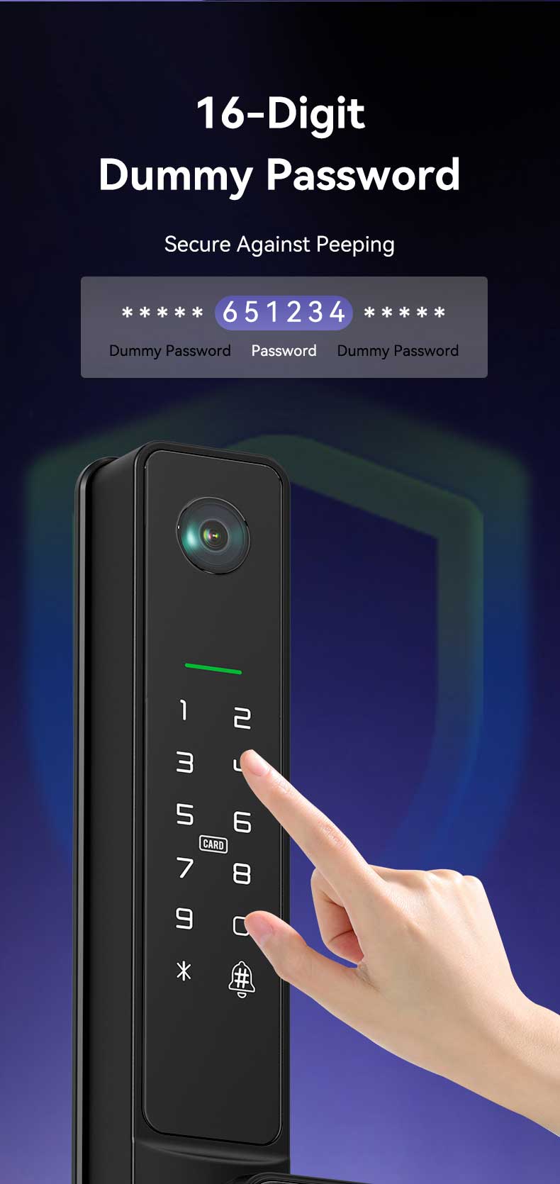 Waterproof Slim Lock With Digital Peephole YFFW-F6pro