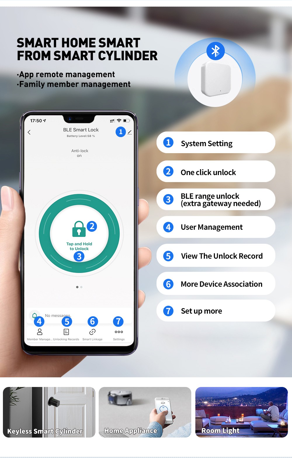Bluetooth Smart Cylinder Lock YFBF-CV1 Bluetooth Smart Cylinder Lock YFBF-CV1
