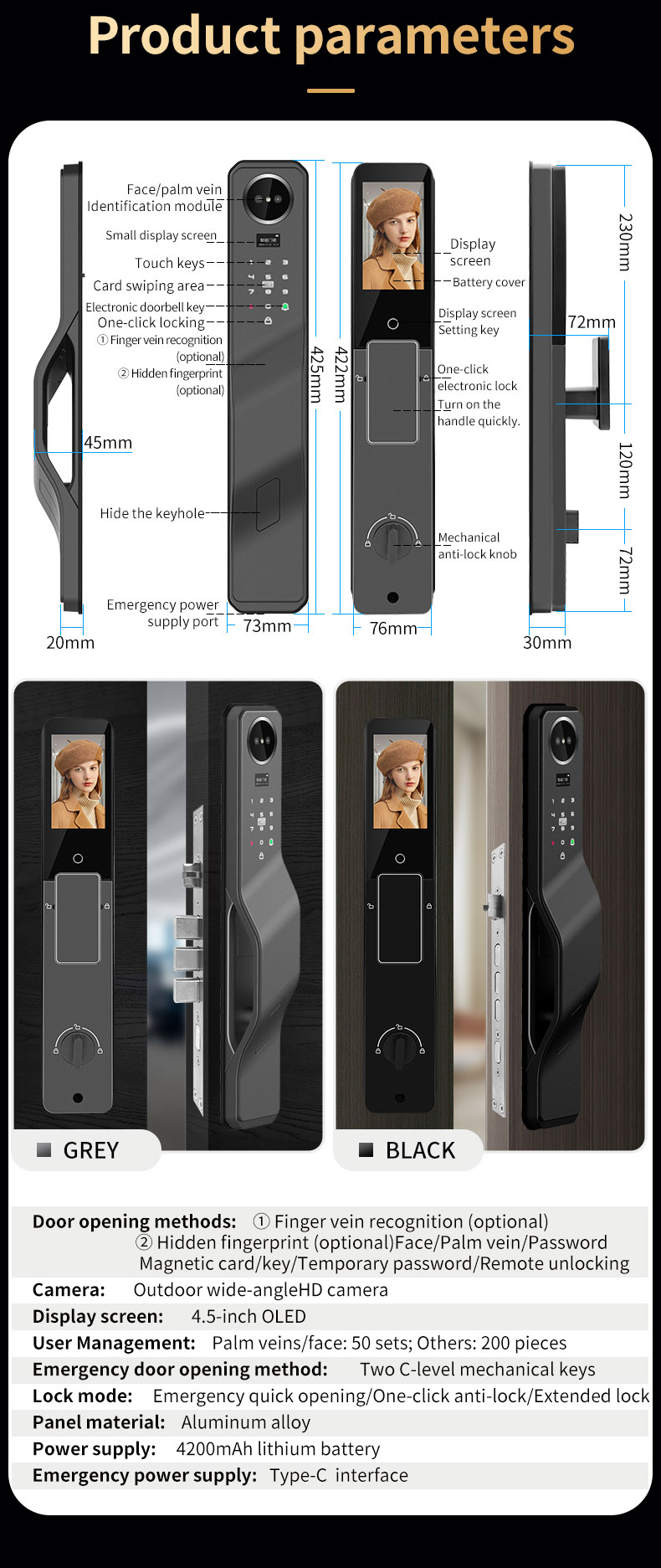 TTlock Wifi Automatic Lock YFBRW-K16