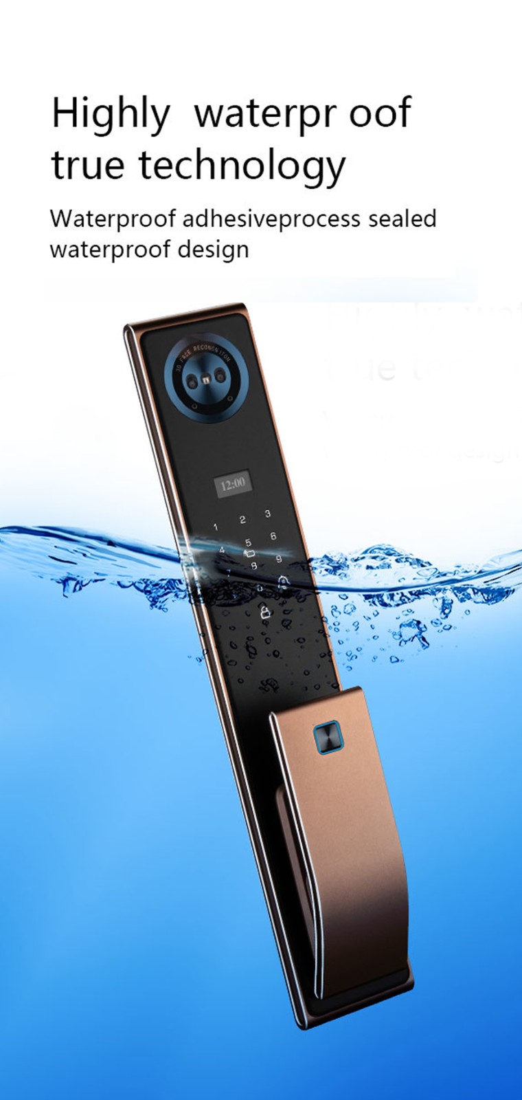 Tuya Wifi Waterproof Automatic Lockset YFFW-P70