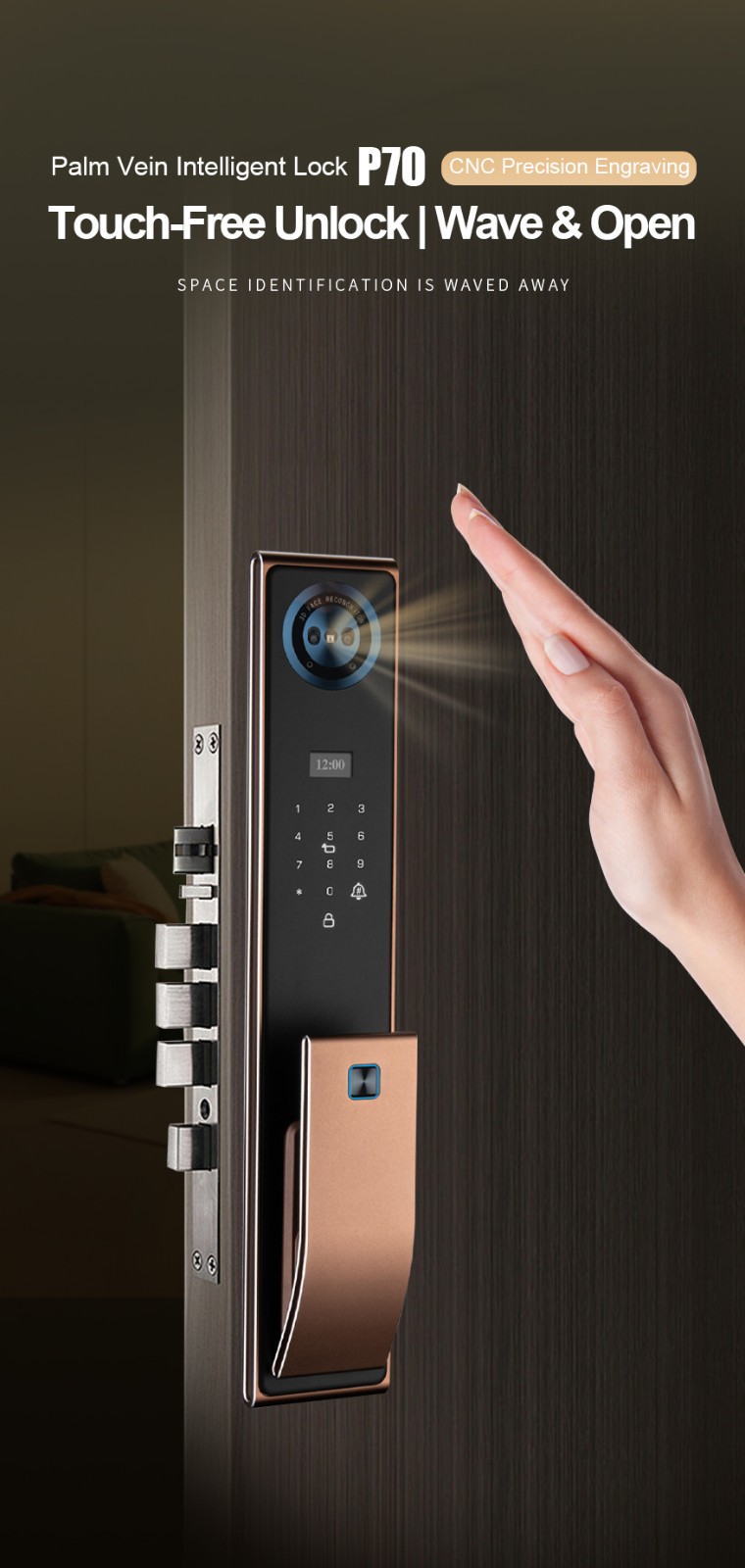 Tuya Wifi Waterproof Automatic Lockset YFFW-P70