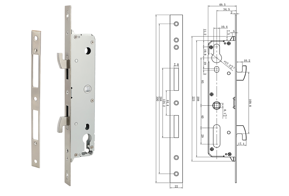 Slim Door Euro Mortise Hotel Card Door Lock YFH-B8 Slim Door Euro Mortise Hotel Card Door Lock YFH-B8