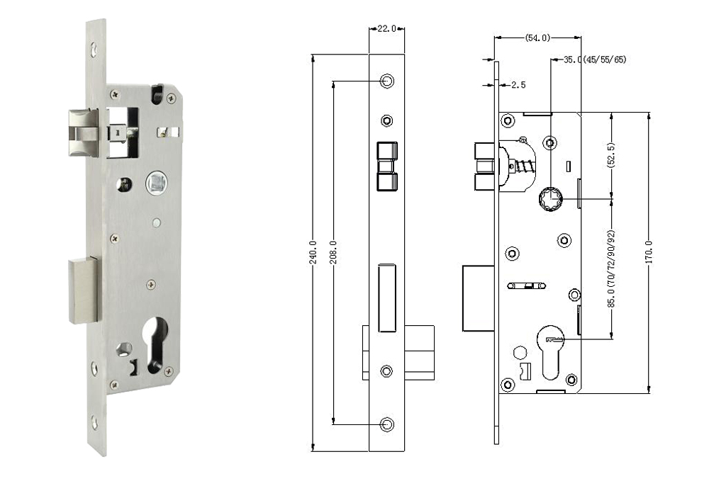 Slim Door Euro Mortise Hotel Card Door Lock YFH-B8 Slim Door Euro Mortise Hotel Card Door Lock YFH-B8